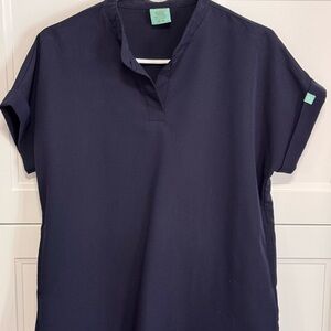 Navy Blue Women's Scrub Top